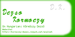 dezso kormoczy business card